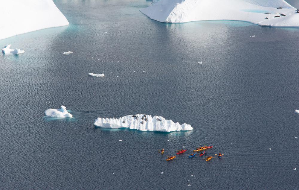 Drone footage of kayaking